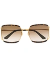 Gucci Square Sunglasses In Brown