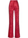 Ann Demeulemeester Daphne High Rise Flared Trousers In Red