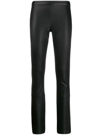 Haider Ackermann Slim Fit Leather Trousers In Black