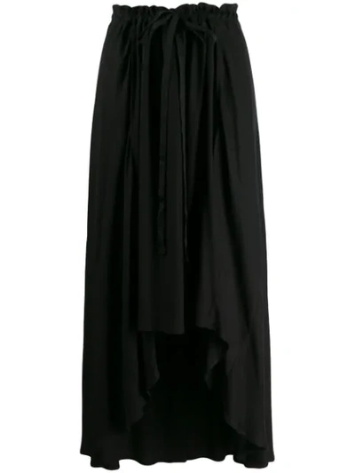 Ann Demeulemeester Asymmetric Hem Crepe Skirt In 099 Black