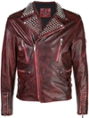 Mjb Marc Jacques Burton Corsten Biker Jacket In Red