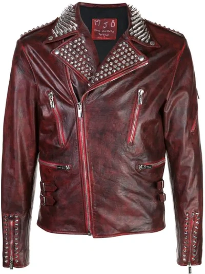 Mjb Marc Jacques Burton Corsten Biker Jacket In Red