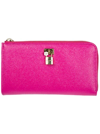 Dolce & Gabbana Bros Wallet In Rosa Shocking / Nero