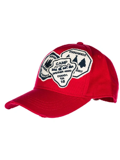 Dsquared2 Bad Scout Baseball Cap In Rosso