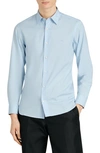 Burberry William Slim Fit Stretch Poplin Sport Shirt In Pale Blue