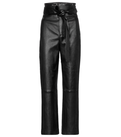Stouls Katousha Belted Leather Pants In Black