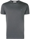 Vivienne Westwood Brand-embroidered Scoop-neck Cotton Jersey T-shirt In Grey