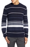 Theory Hilles Stripe Regular Fit Cashmere Sweater In Air Force Multi