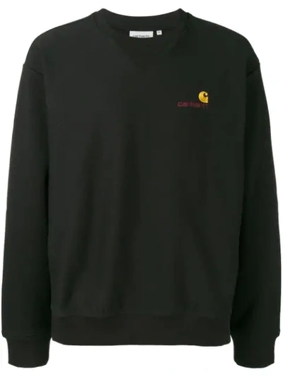 Carhartt American Script Crewneck Sweatshirt In Black