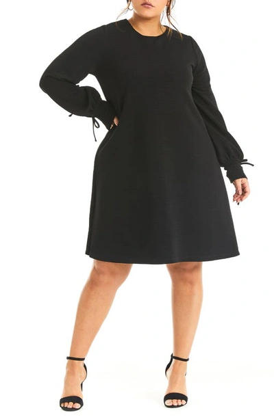 Estelle Chloe Long Sleeve Dress In Black