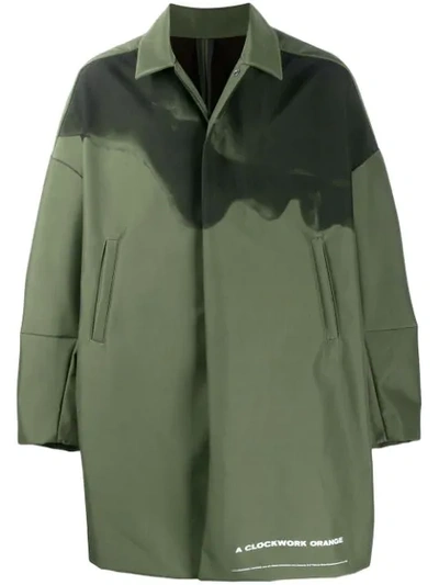 Undercover A Clockwork Orange-print Technical Overcoat In Green 