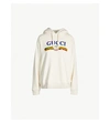 Gucci Sequinned Logo-print Cotton-jersey Hoody In Natural Purple