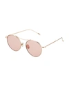 Illesteva Unisex Buena Vista Brow Bar Round Sunglasses, 53mm In Gold/bright Rose Flat Mirror