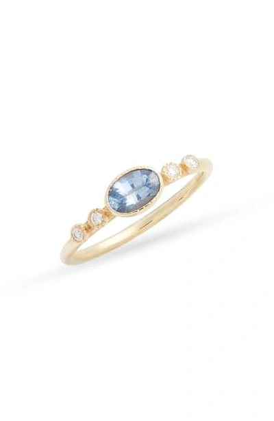 Jennie Kwon Designs Dew Ceylon Sapphire & Diamond Ring In Yellow Gold/ Sapphire