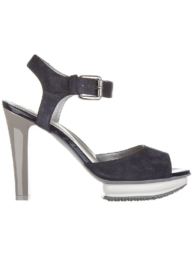 Hogan H247 Sandals In Blu Denim