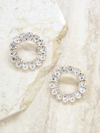 Ettika Large Crystal And Gold Circle Stud Earrings