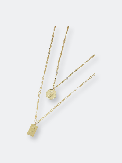 Ettika Medallions Of Mine Layered Gold Plated Coin Necklace Set