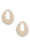 Ettika Cluster Stud Imitation Pearl Earrings In Gold