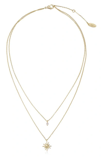 Ettika Layered Starburst Crystal Necklace In Gold