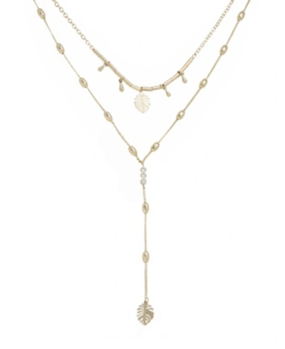 Ettika Under The Palms Layered Lariat Necklace In Gold