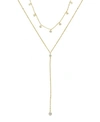 Ettika Simplistic Crystal Layered Lariat Necklace Set In Gold