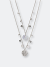 Ettika Pacific Princess Layered Shell Disc Women's Necklace Set In Silver