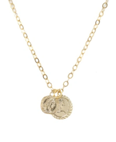 Ettika The Adventurer Double Gold Coin Necklace In Gold