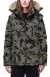 Canada Goose 'chelsea' Slim Fit Down Parka With Genuine Coyote Fur Trim In Classic Camo Coastal Grey