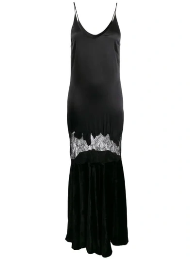 Almaz Panelled Gown In Black