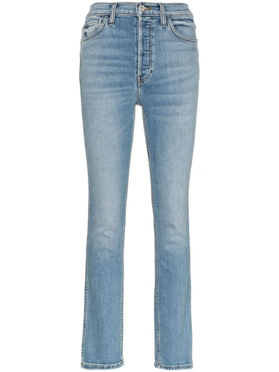 Re/done Light Blue Cotton High-rise Skinny Jeans