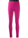 Balenciaga Logo Band Print Leggings Peony In Pink