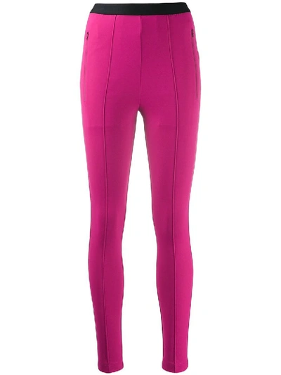 Balenciaga Logo Band Print Leggings Peony In Pink