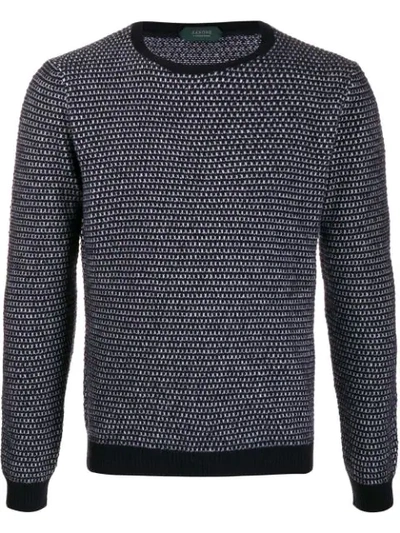 Zanone Two-tone Jumper In Blue