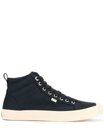 Cariuma Oca High Navy Canvas Sneaker In Black