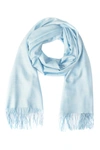 Amicale Tissue Weight Fringe Scarf In 451blue