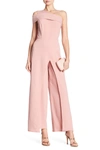 Marina One-shoulder Jumpsuit In Blush