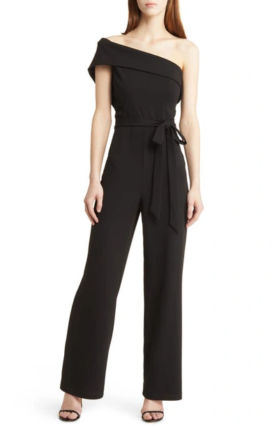Marina One-shoulder Jumpsuit In Black