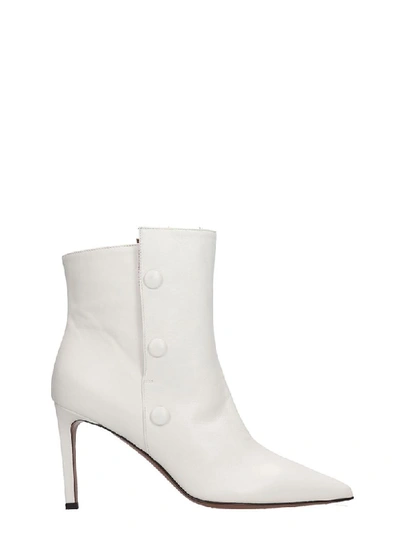 L'autre Chose High Heels Ankle Boots In White Leather