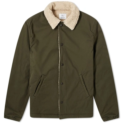 Save Khaki Sherpa Lined Warm Up Jacket In Green