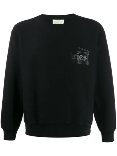 Aries Fading Logo Sweatshirt In Black
