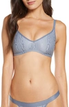 Negative Underwear Moire Bralette In Slate Moire Print