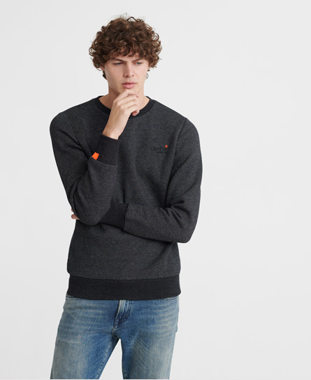 Superdry Orange Label Classic Crew Sweatshirt In Black | ModeSens