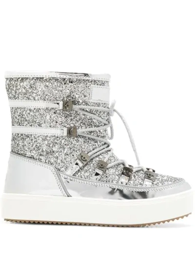 Chiara Ferragni Silver Polyester Ankle Boots