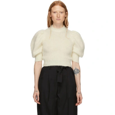 Wandering Short-sleeved Knitted Top In White