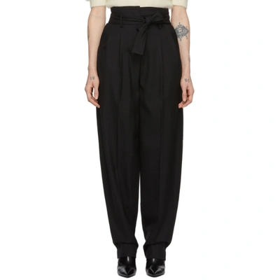 Wandering High Waist Pleated Trousers In Black