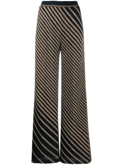 Missoni Knitted Metallic Striped Trousers In Sm0pu