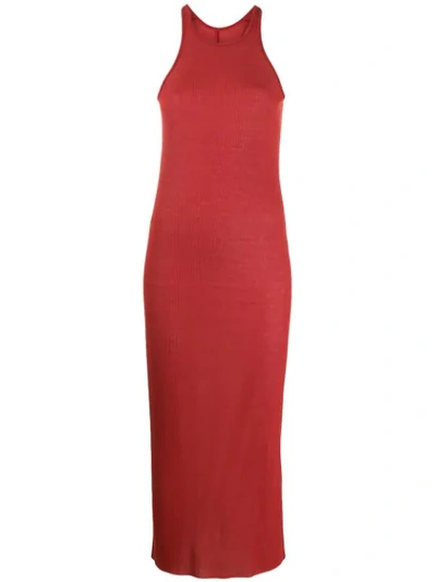 Rick Owens Round Neck Dress In 133 Cardinal Red