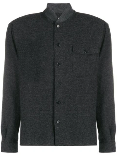 Ymc You Must Create Round Neck Front Pocket Shirt In Grey