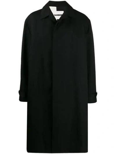 Jil Sander Oversized Trench Coat In Black