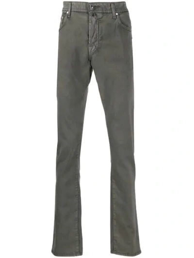 Jacob Cohen Straight Leg Trousers In Grey